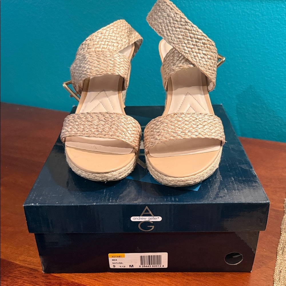 Andrew Geller Beige Espadrille Sandals